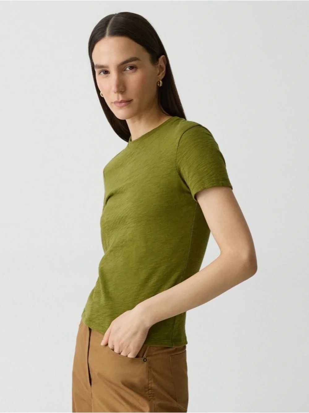 Theory Green Short-Sleeve Crewneck Tee size L